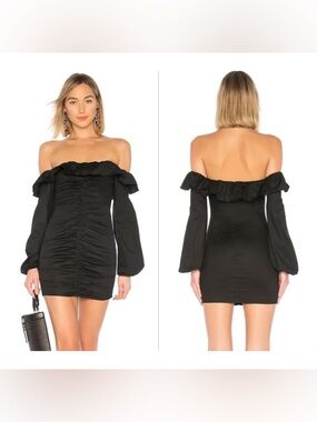 tularosa zuri ruffle off shoulder lbd mini dress